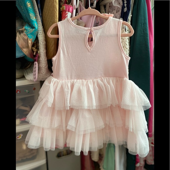 The Children's Place Pink Rose Ruffled Tool Easter Dress 12-18m - Picture 2 of 6